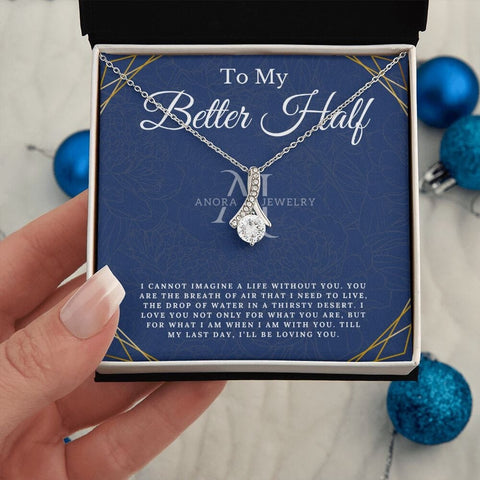 To My Better Half - Petite Ribbon Necklace