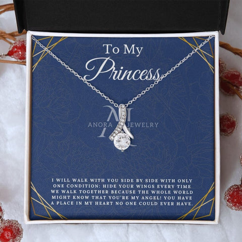 To My Princess - Petite Ribbon Necklace