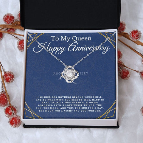 To My Queen - Happy Anniversary - Love Knot Necklace