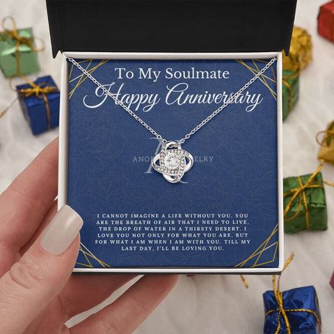 To My Soulmate - Happy Anniversary - Love Knot Necklace