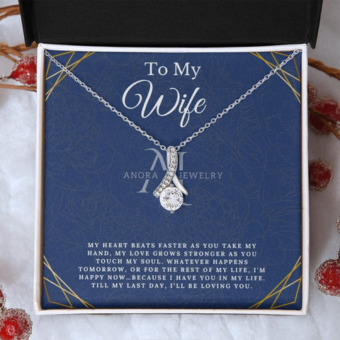 To My Wife - Petite Ribbon Necklace