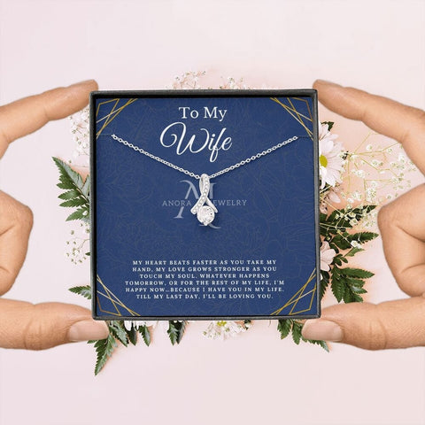 To My Wife - Petite Ribbon Necklace