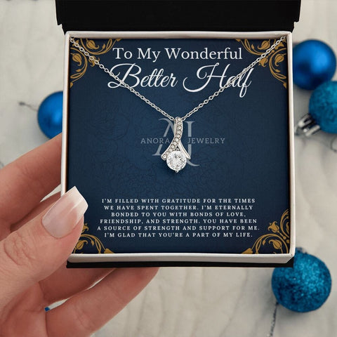 To My Wonderful Better Half - Petite Ribbon Necklace