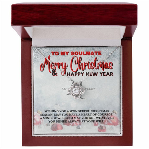 To My Soulmate - Merry Christmas - Love Knot Necklace