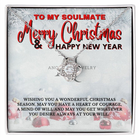 To My Soulmate - Merry Christmas - Love Knot Necklace