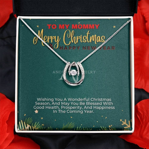 To My Mommy - Merry Christmas - Lucky Horseshoe Necklace