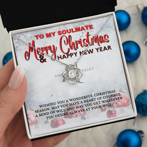 To My Soulmate - Merry Christmas - Love Knot Necklace