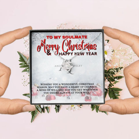To My Soulmate - Merry Christmas - Love Knot Necklace