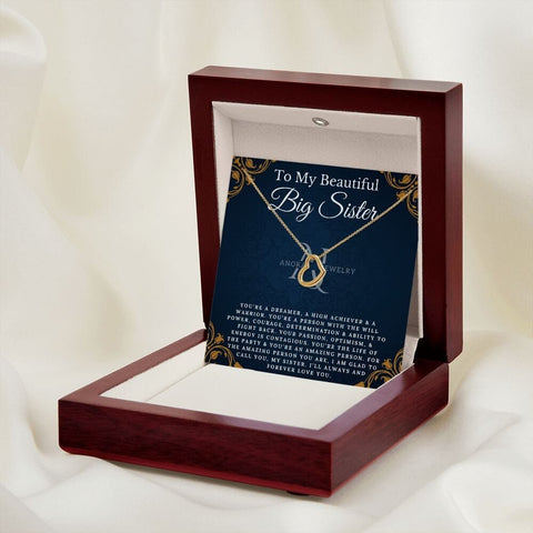 To My Beautiful Big Sister - Heart Pendant Necklace