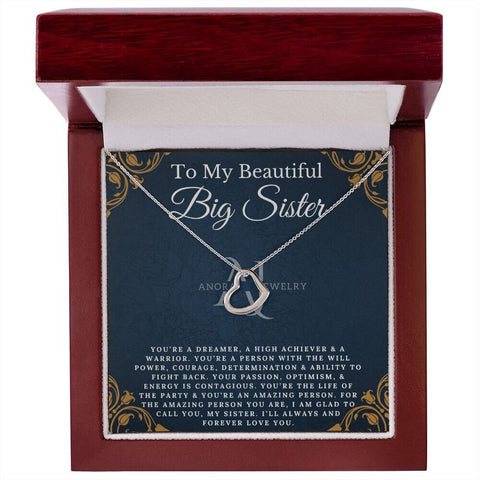 To My Beautiful Big Sister - Heart Pendant Necklace