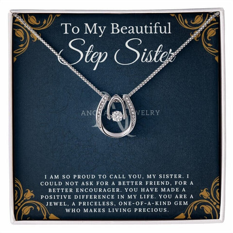 To My Beautiful Stepsister - Lucky Horseshoe Necklace