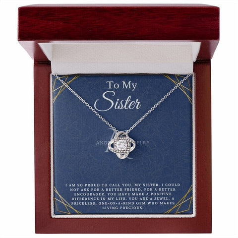 To My Sister - Love Knot Necklace