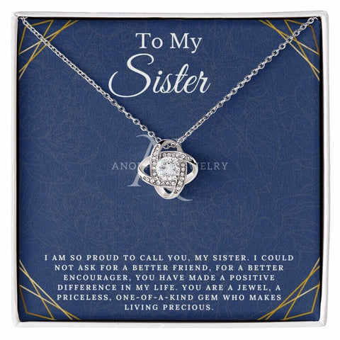 To My Sister - Love Knot Necklace