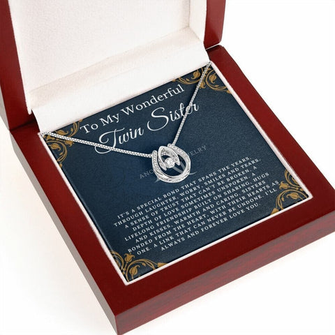 To My Wonderful Twin Sister - Lucky Horseshoe Necklace