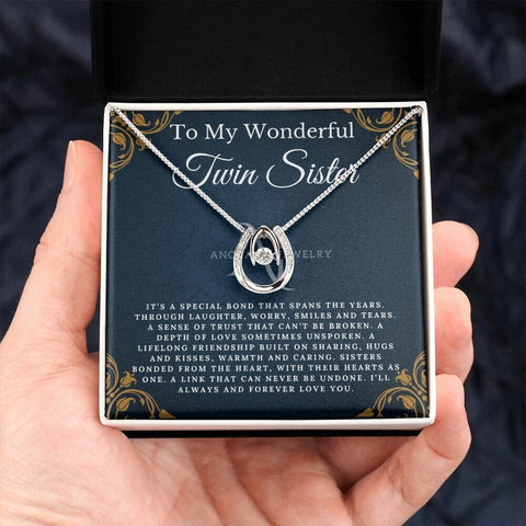 To My Wonderful Twin Sister - Lucky Horseshoe Necklace