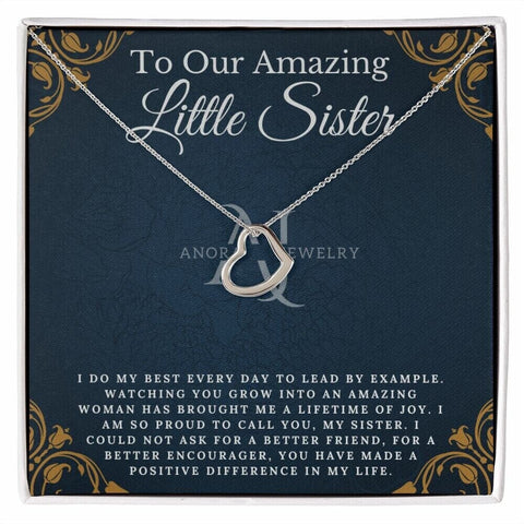 To Our Amazing Little Sister - Gold Heart Pendant Necklace