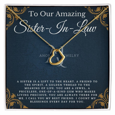 To Our Amazing Sister-In-Law - Gold Heart Pendant Necklace