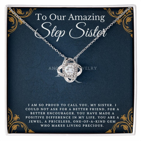 To Our Amazing Stepsister - Love Knot Necklace