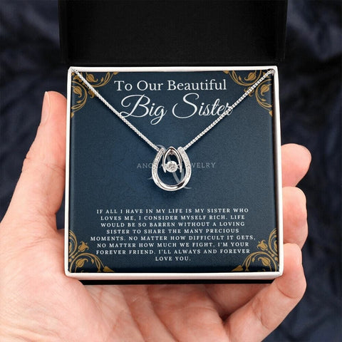 To Our Beautiful Big Sister - Lucky Horseshoe Necklace