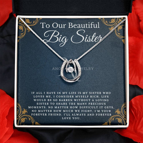 To Our Beautiful Big Sister - Lucky Horseshoe Necklace