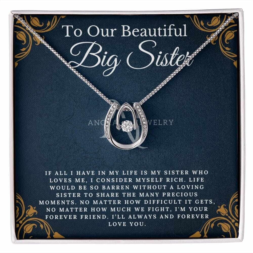 To Our Beautiful Big Sister - Lucky Horseshoe Necklace