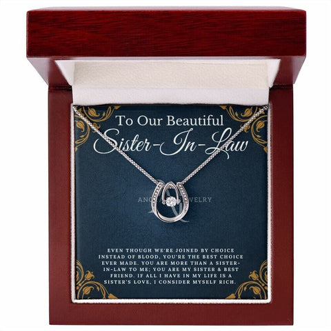 To Our Beautiful Sister-In-Law - Lucky Horseshoe Necklace