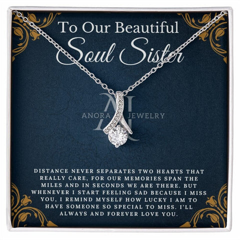 To Our Beautiful Soul Sister - Petite Ribbon Necklace