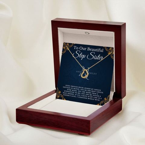 To Our Beautiful Stepsister - Gold Heart Pendant Necklace