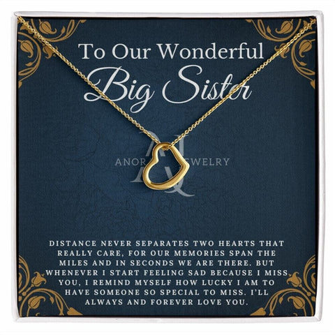 To Our Wonderful Big Sister - Gold Heart Pendant Necklace