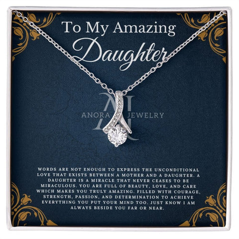 To My Amazing Daughter - Petite Ribbon Necklace