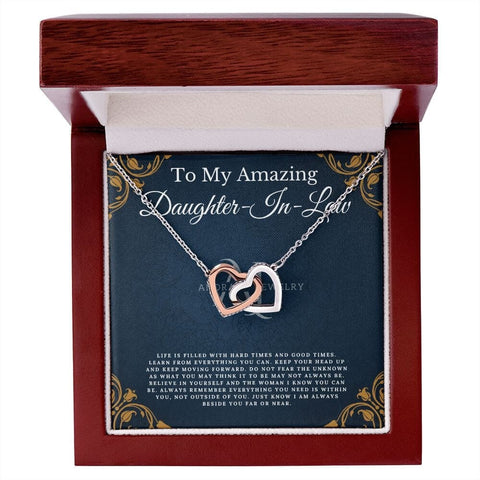 To My Amazing Daughter-In-Law - Interlocking Heart Necklace