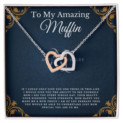 To My Amazing Muffin - Interlocking Heart Necklace