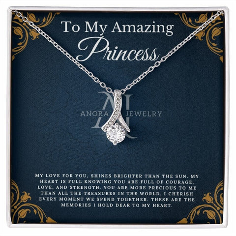 To My Amazing Princess - Petite Ribbon Necklace