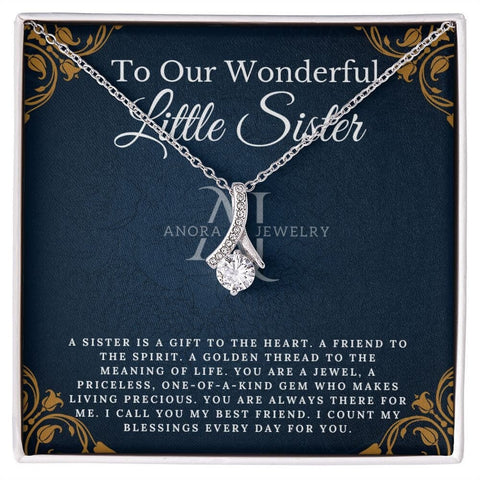 To Our Wonderful Little Sister - Petite Ribbon Necklace