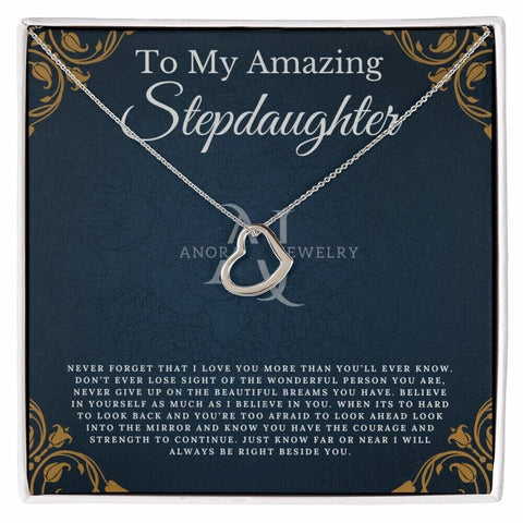 To My Amazing Stepdaughter - Gold Heart Pendant Necklace