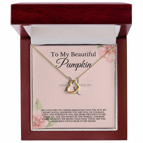 To My Beautiful Pumpkin - Gold Heart Pendant Necklace