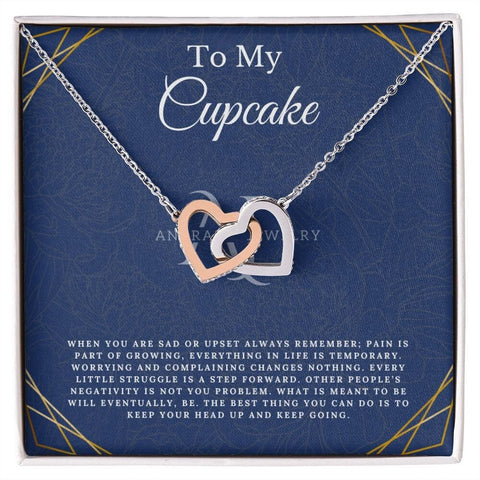 To My Cupcake - Interlocking Heart Necklace