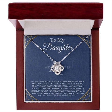 To My Daughter - From Mom & Dad - Love Knot Necklace