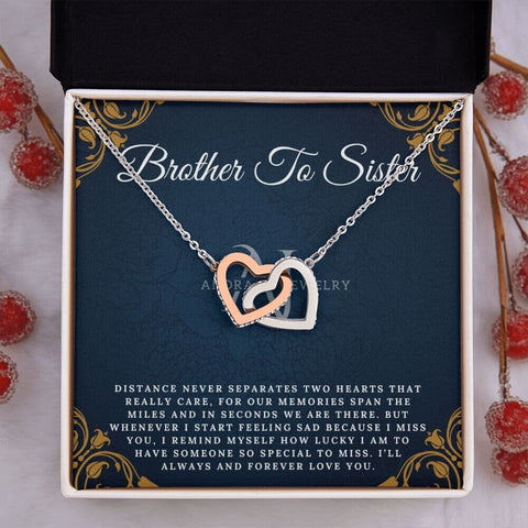 Brother To Sister - 14K Rose Gold Interlocking Heart Necklace