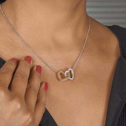 To My Twin Sister - Interlocking Heart Necklace