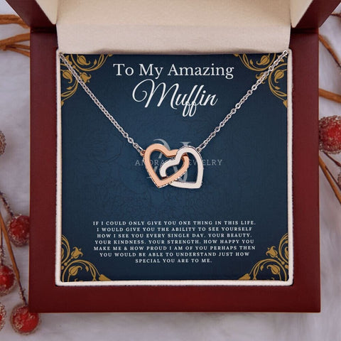 To My Amazing Muffin - Interlocking Heart Necklace