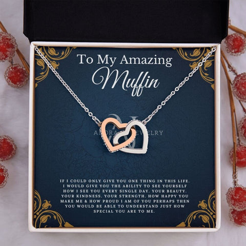 To My Amazing Muffin - Interlocking Heart Necklace