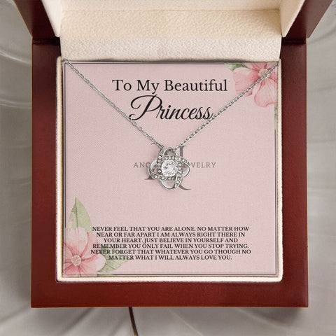 To My Beautiful Princess - Love Knot Necklace