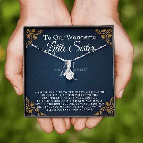 To Our Wonderful Little Sister - Petite Ribbon Necklace