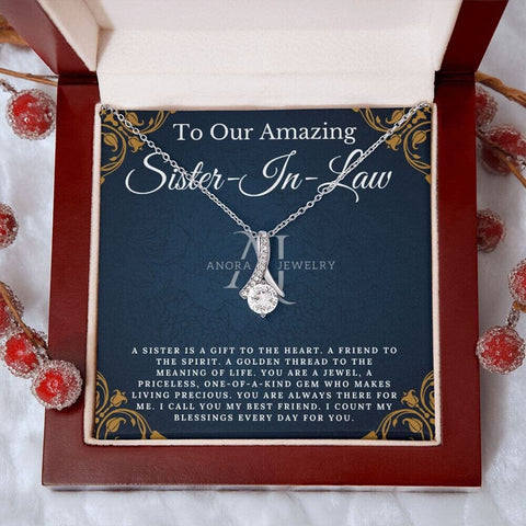 To Our Amazing Sister-In-Law - Petite Ribbon Necklace