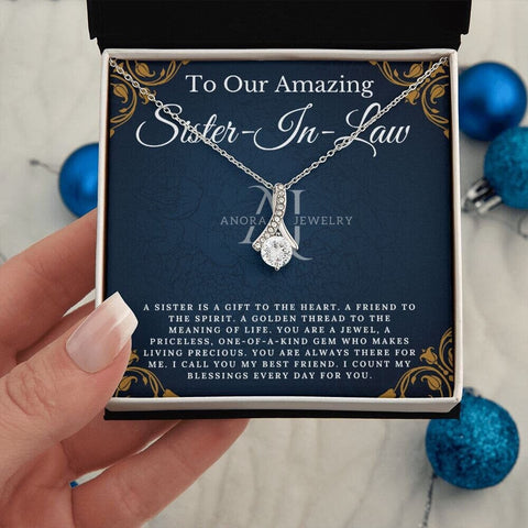 To Our Amazing Sister-In-law - Petite Ribbon Necklace