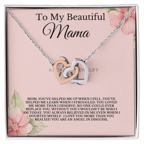 To My Beautiful Mama - Interlocking Heart Necklace Necklace
