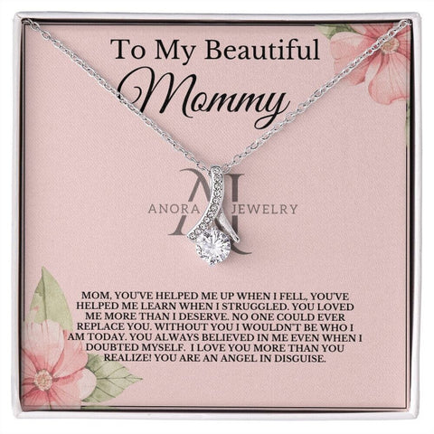 To My Beautiful Mommy - Petite Ribbon Necklace