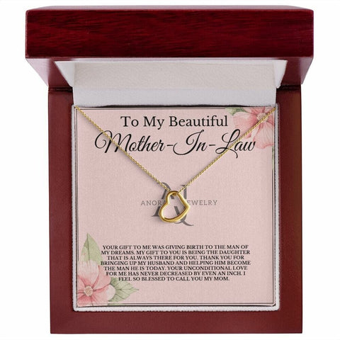 To My Beautiful Mother-In-Law - Gold Heart Pendant Necklace