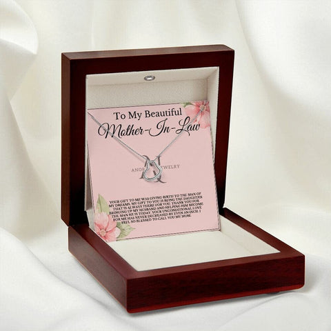 To My Beautiful Mother-In-Law - Gold Heart Pendant Necklace